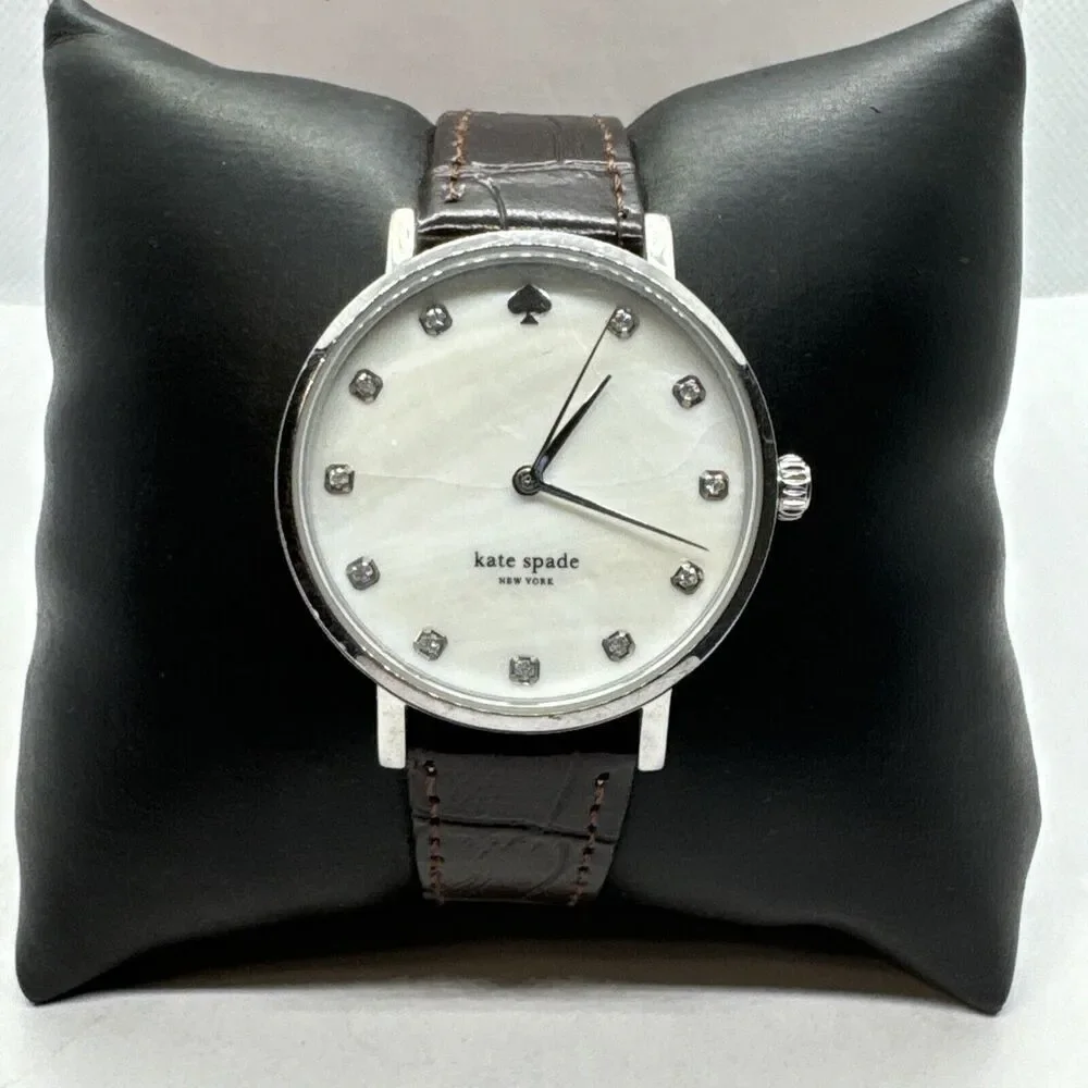 Kate Spade New York 0006 Women's Brown Leather Strap Analog Dial Watch JNA124